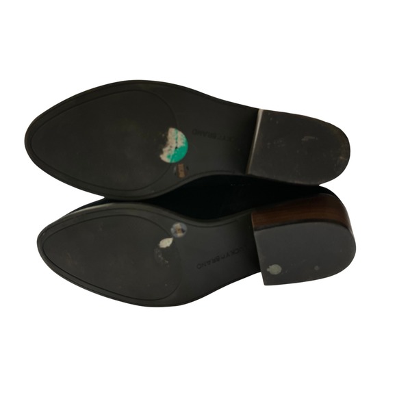 Lucky Brand Black Suede Cutout Ankle Booties Block Heel Side Zip Women Size 8 - Picture 8 of 9